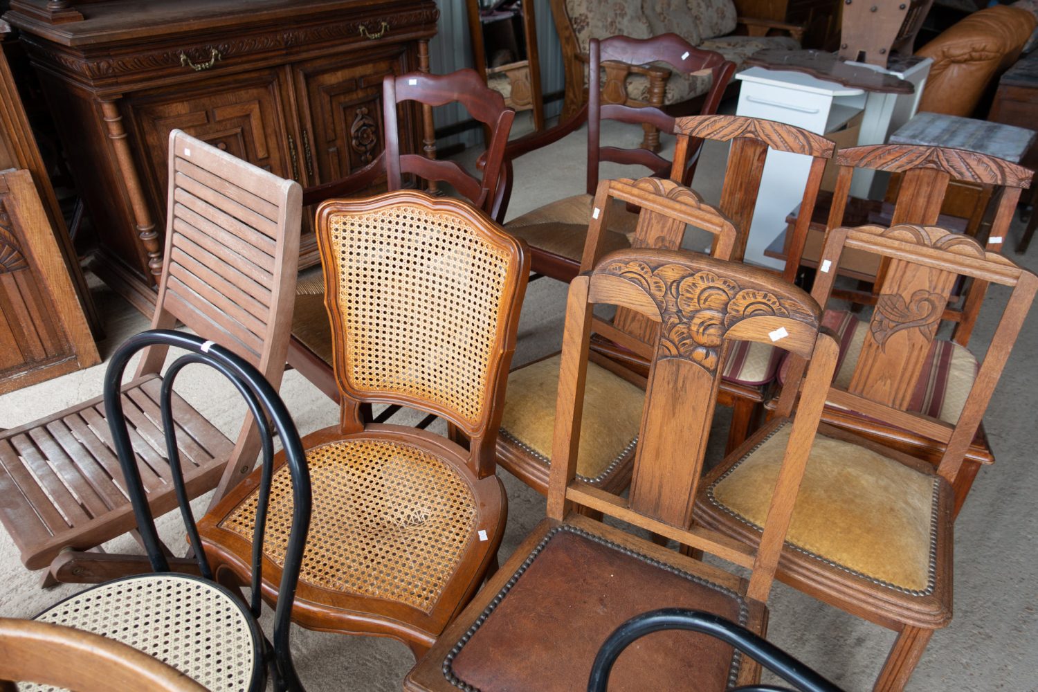 Old Chairs in thrift shop